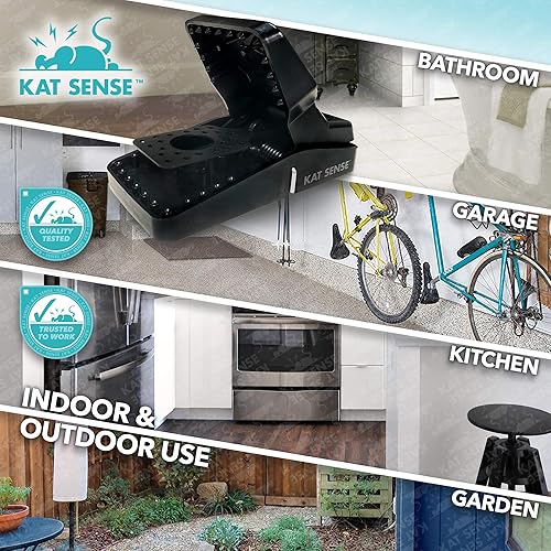 Miniatura 7 de Kat Sense Trampas para ratas que funcionan en interiores y exteriores para obtener resultados de muerte instantánea, juego de 8 trampas