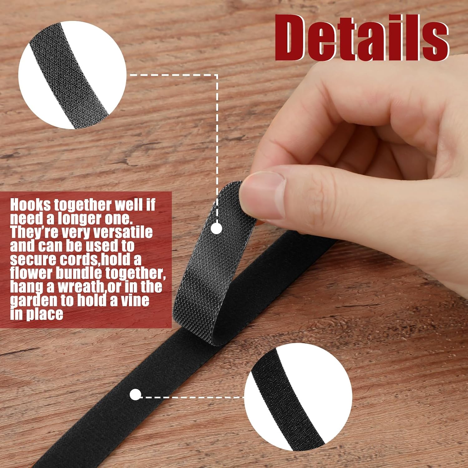100 100 Pcs Christmas Garland Ties for Wreath, Black, 12 Inch image 2