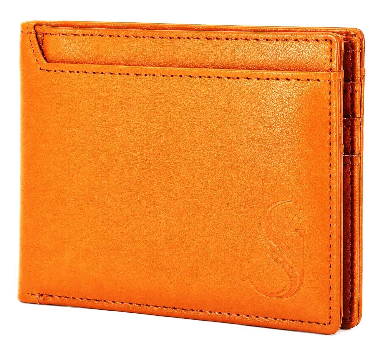 Men's Premium Leather Wallet for Men | Tan Bi Fold Wallet with 7 Card Slots 2 Cash Compartments 1 Coin Pocket & 2 Side Pockets | Slim Leather Wallet for Daily Use-image-11