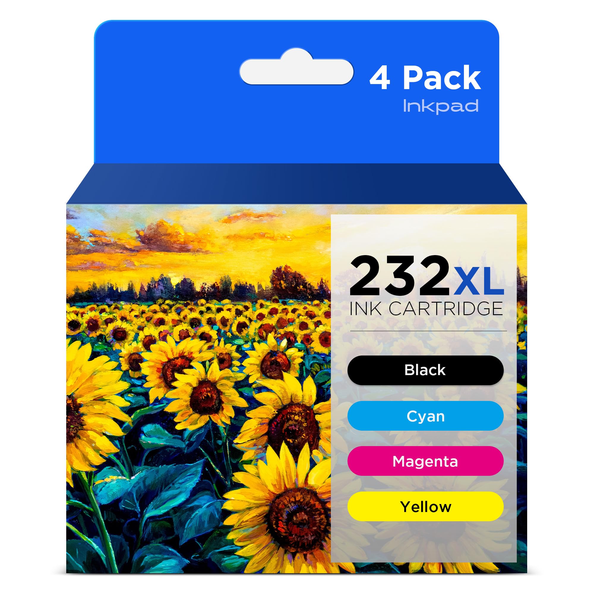 232XL 232 Ink Cartridges Replacement Remanufactured for 232XL T232 232 Ink cartridges Combo Pack Compatible with Printer XP-4200 XP-4205 Workforce WF-2930 WF-2950 (4 Pack, B/M/C/Y)