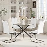 KATBOC 5-Piece Round Dining Table Set for 4, 36
