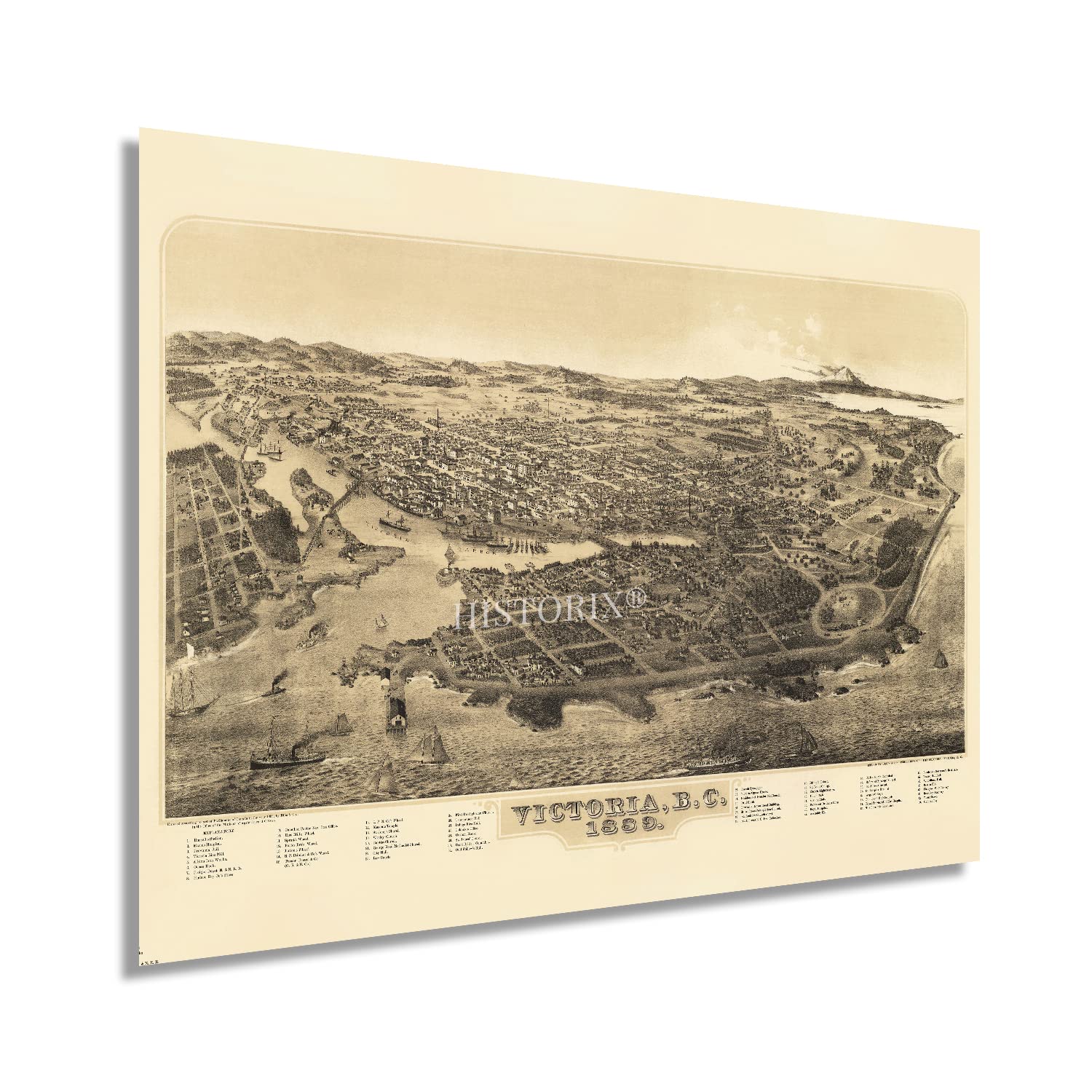 Buy HISTORIX Vintage 1889 Victoria BC Canada 18x24 Inch Vintage