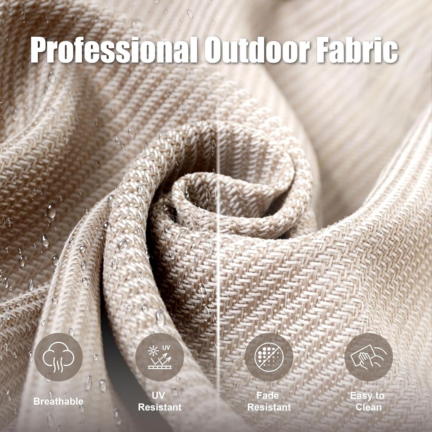 75'' Outdoor Patio Couch Wicker Sofa, All Weather Rattan 3 Seater Sofa High Back Couch with Deep Seating and Removable Cover, Outdoor Patio Furniture for Deck Porch Sunroom Backyard, Beige