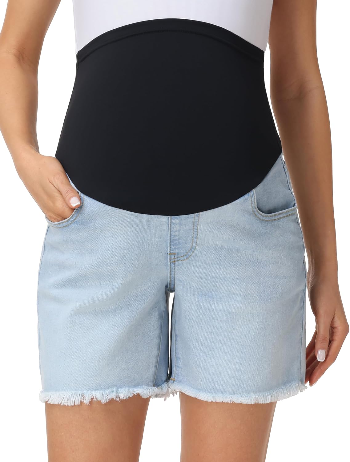 V VOCNI Maternity Jean Shorts for Women Denim Short
