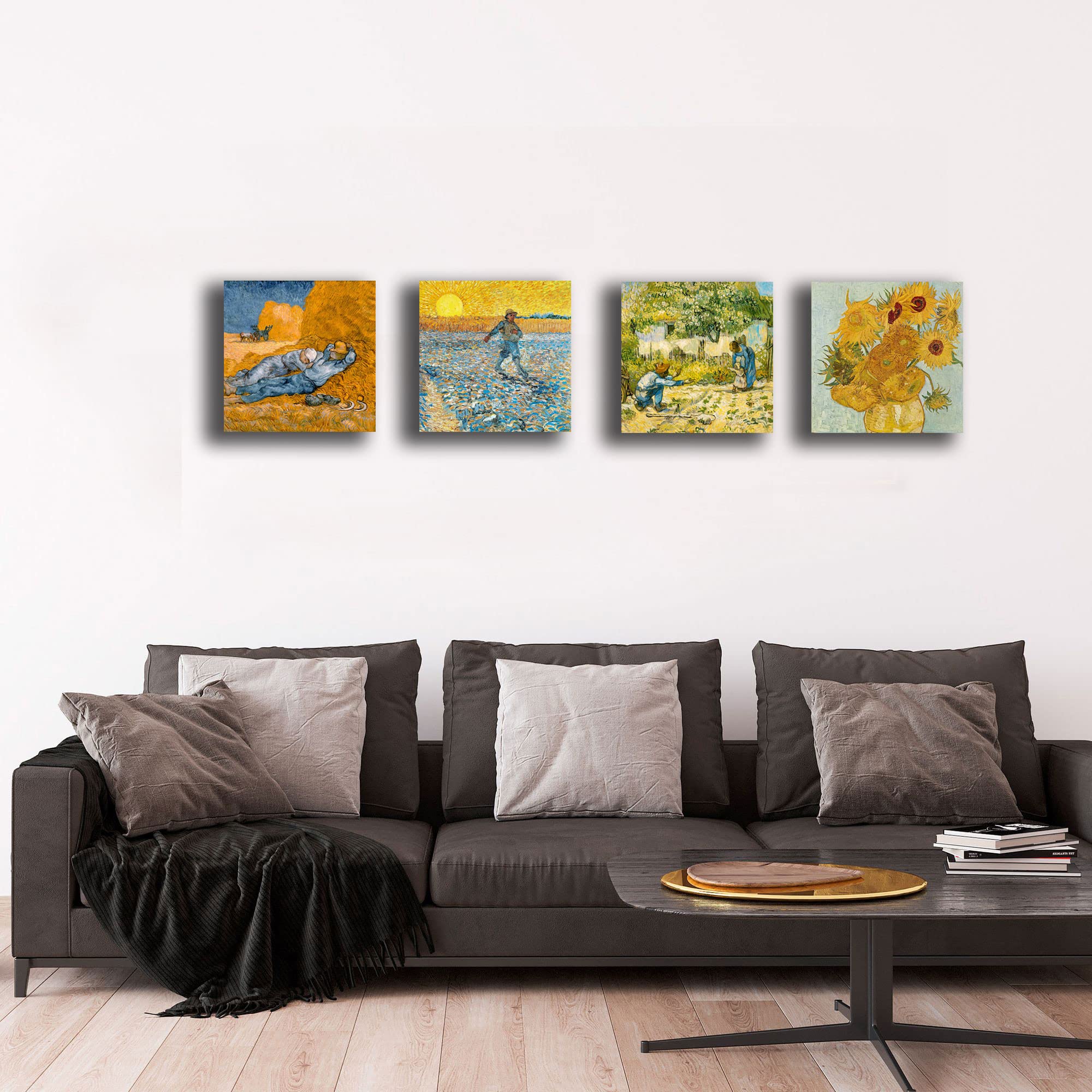 Set Di 4 Quadri Moderni Su Tela - Stampa Astratta XXL, Ideale Per Soggiorno, Camera, Ufficio O Bar - Foto 10