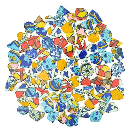 1.1 lbs Modern Abstract Geometric Irregular Porcelain Mosaic Tiles, DIY
