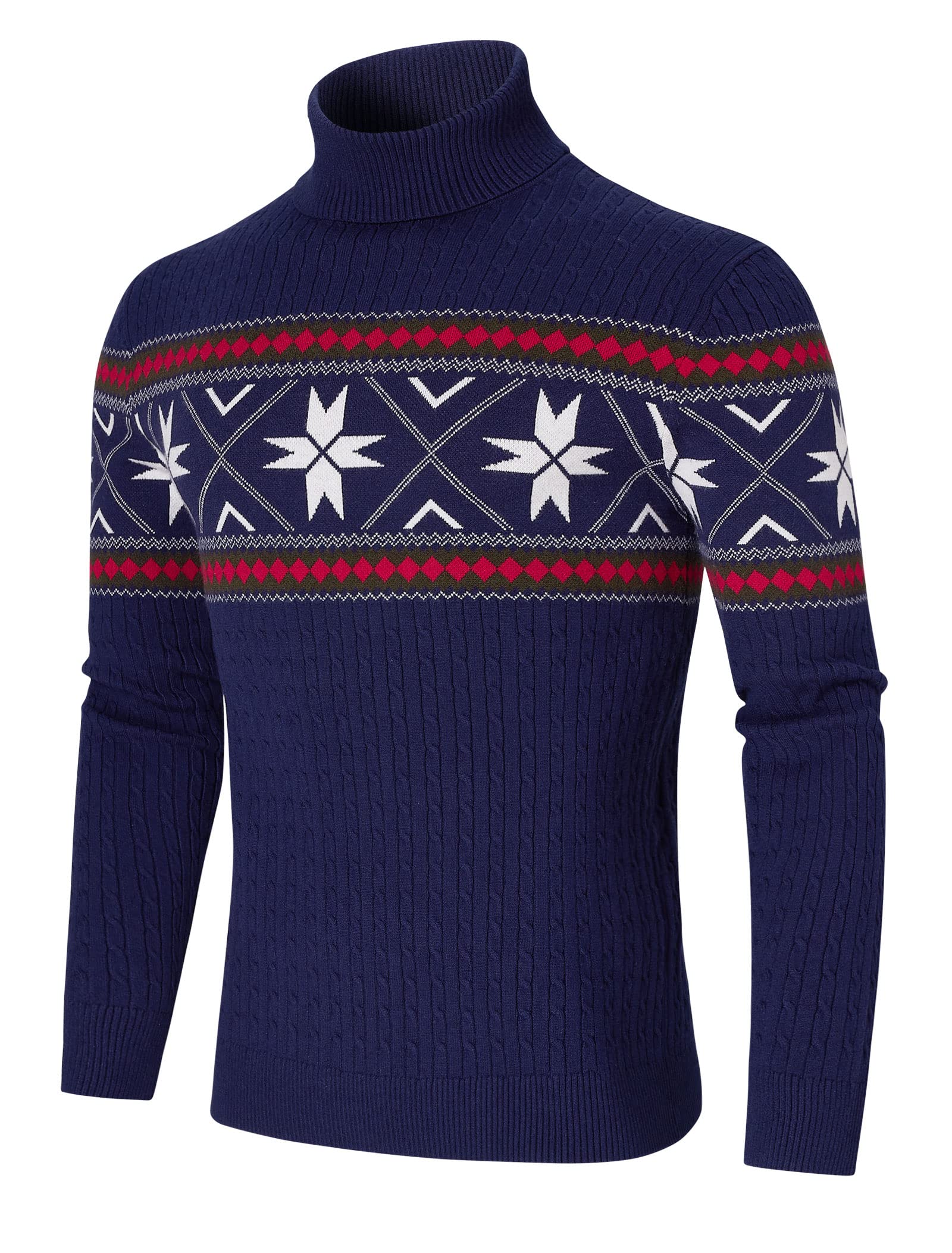 AIDEAONE Maglione Dolcevita da Uomo Maglione Casual a Costine Slim Fit a Maglia Collo Alto Pullover Dolcevita