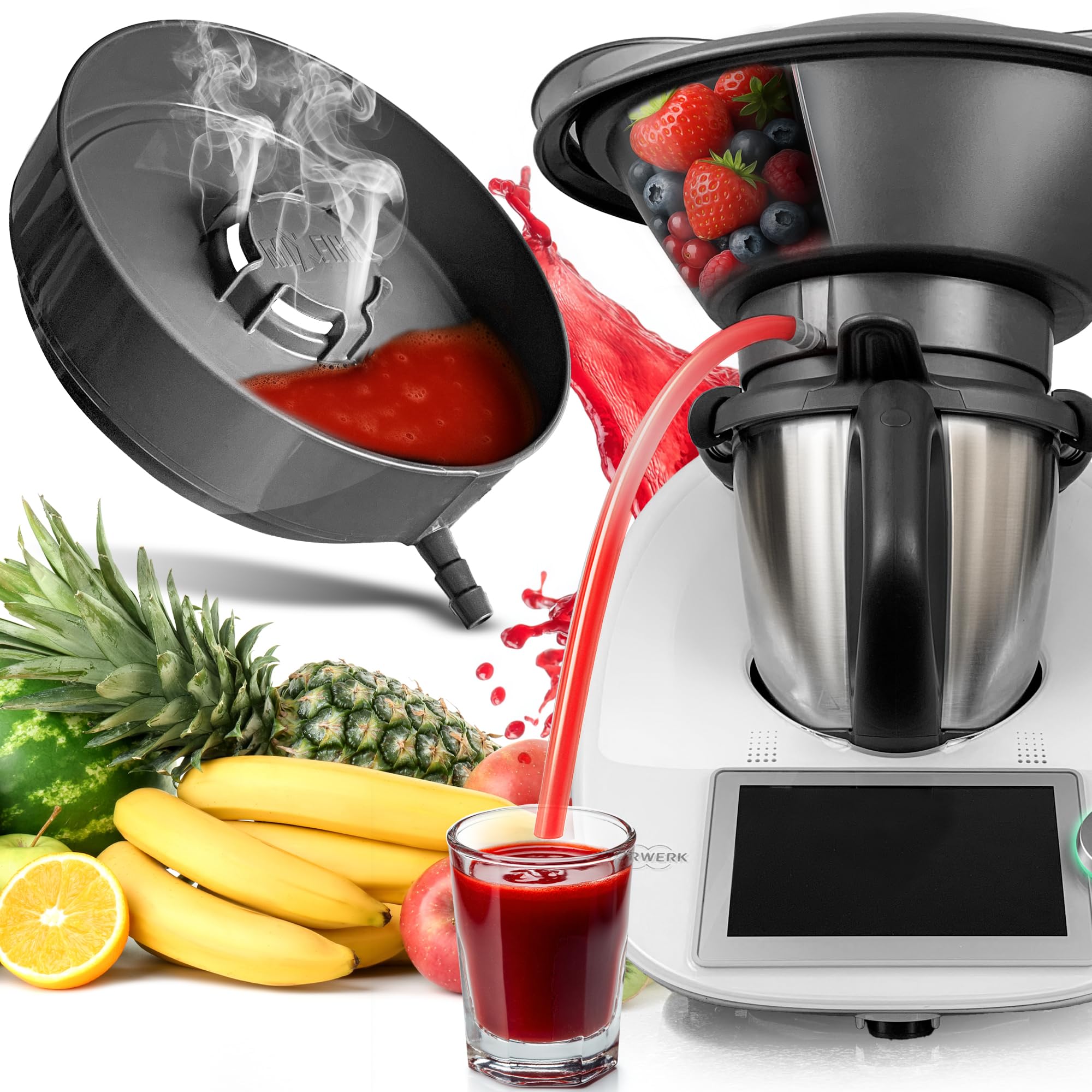 MixFino Juice Extractor for Thermomix TM6 TM5 TM31 TM Friend, Accessory for Juices, Jellies and Syrups, Treats Large Quantities of Fruits, German Quality
