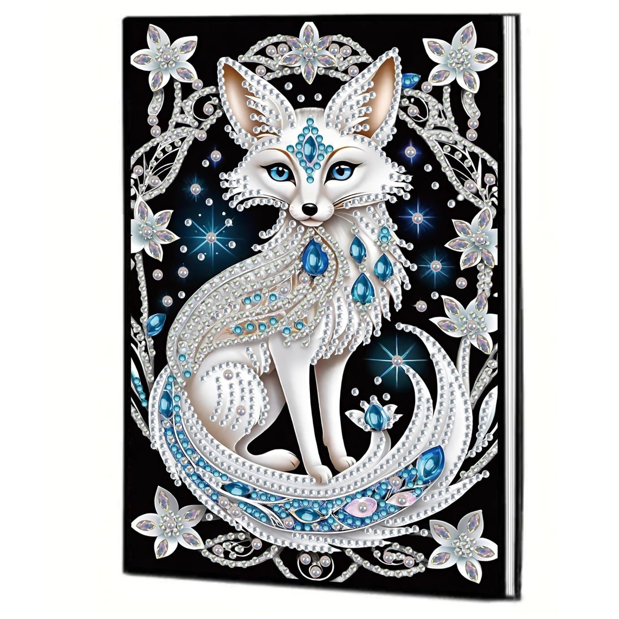 Formeyart Fox Diamond Painting Notebook for Adults, A5 Diamond Art Journal and DIY Sketchbook, Diamond Art Kit Supplies,Gift for Beginners, Craft Lovers, Artists (Fox)