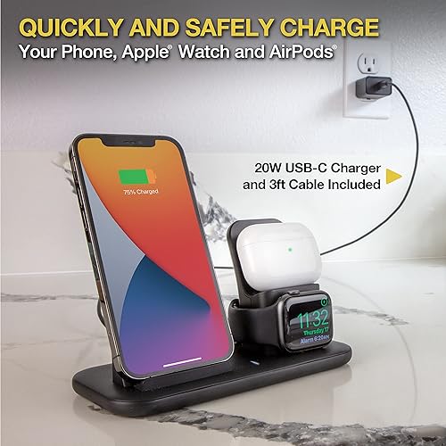 Miniatura 9 de Scosche CSQ3N1WT-SP CompatibleReemplazo para teléfonos inteligentes, relojes y auriculares habilitados para Qi, fundas de carga, base de carga