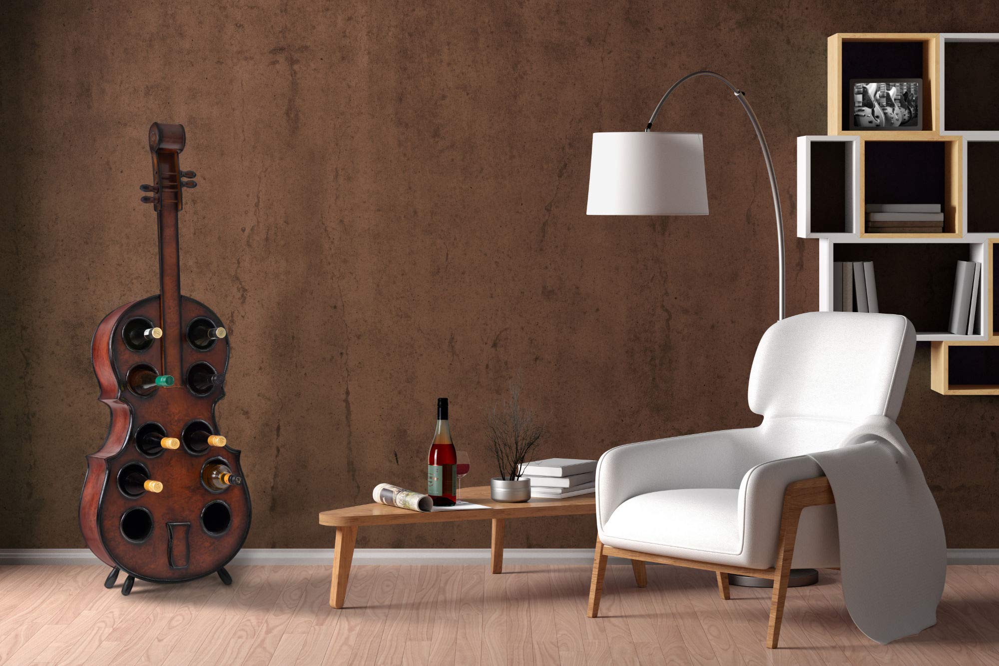 Stagecaptain WR-10 Stradivino Porta Vini e Bottiglie, Realizzato a mano | Porta vini e bottiglie rustico per 10 bottiglie, Adatto per bottiglie fino a Ø 7 cm, Dati tecnici, Capacità: 10 bottiglie