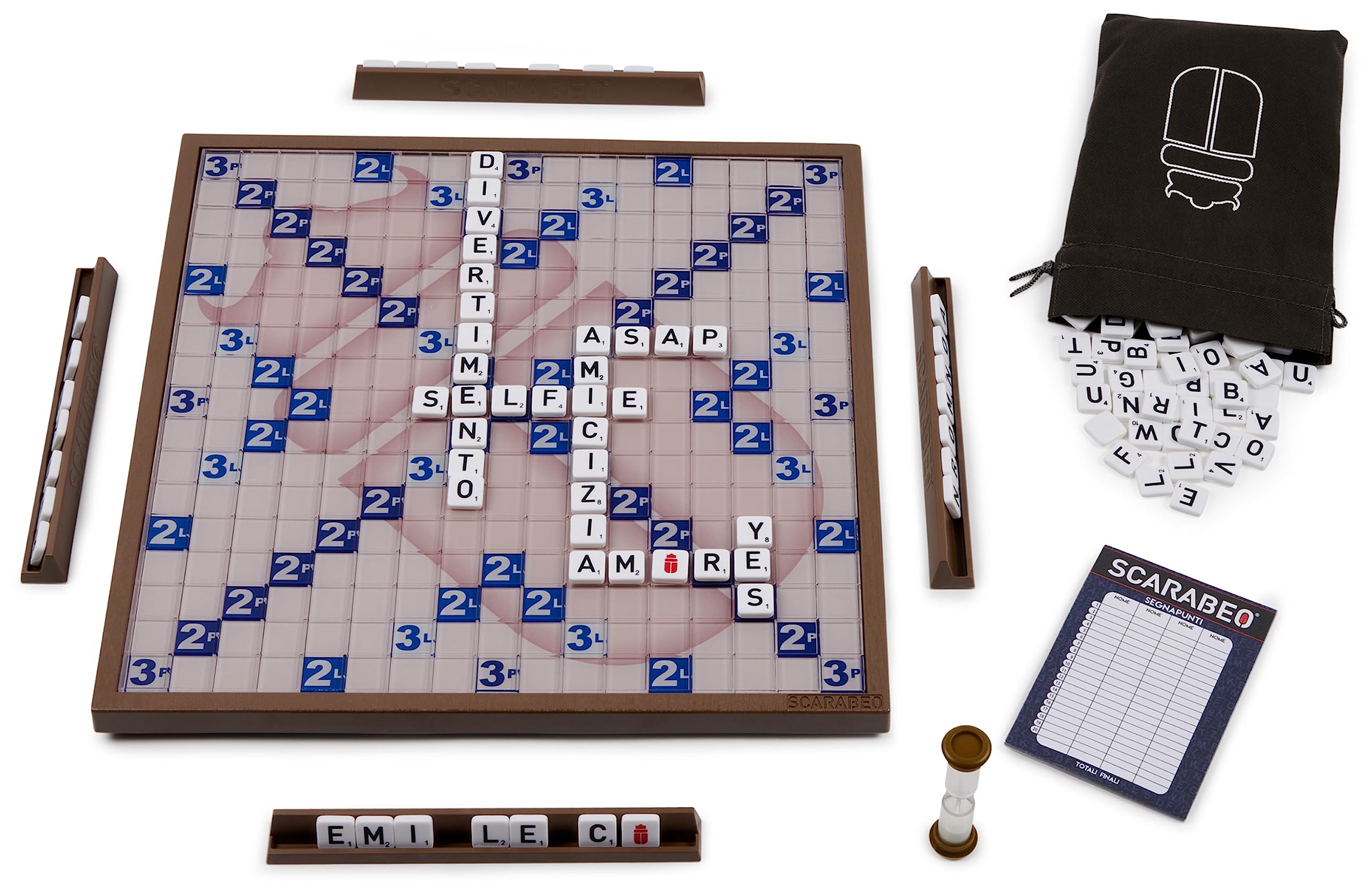 Scarabeo 60th Anniversary Premium Edition od Editrice Giochi Rotating Scrabble gra planszowa | Gry słowne | Gry planszowe dla dorosłych i dzieci w wieku od 8 lat