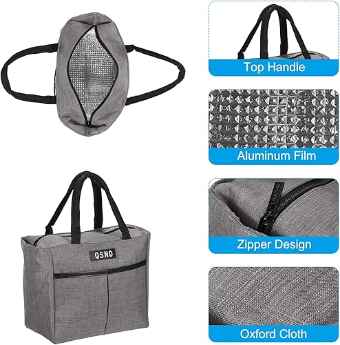 Miniatura 5 de PATIKIL Lonchera para mujereshombres, bolsa térmica térmica reutilizable, contenedor de almuerzo de 7.9 x 5.5 x 13.4 pulgadas para el trabajo,