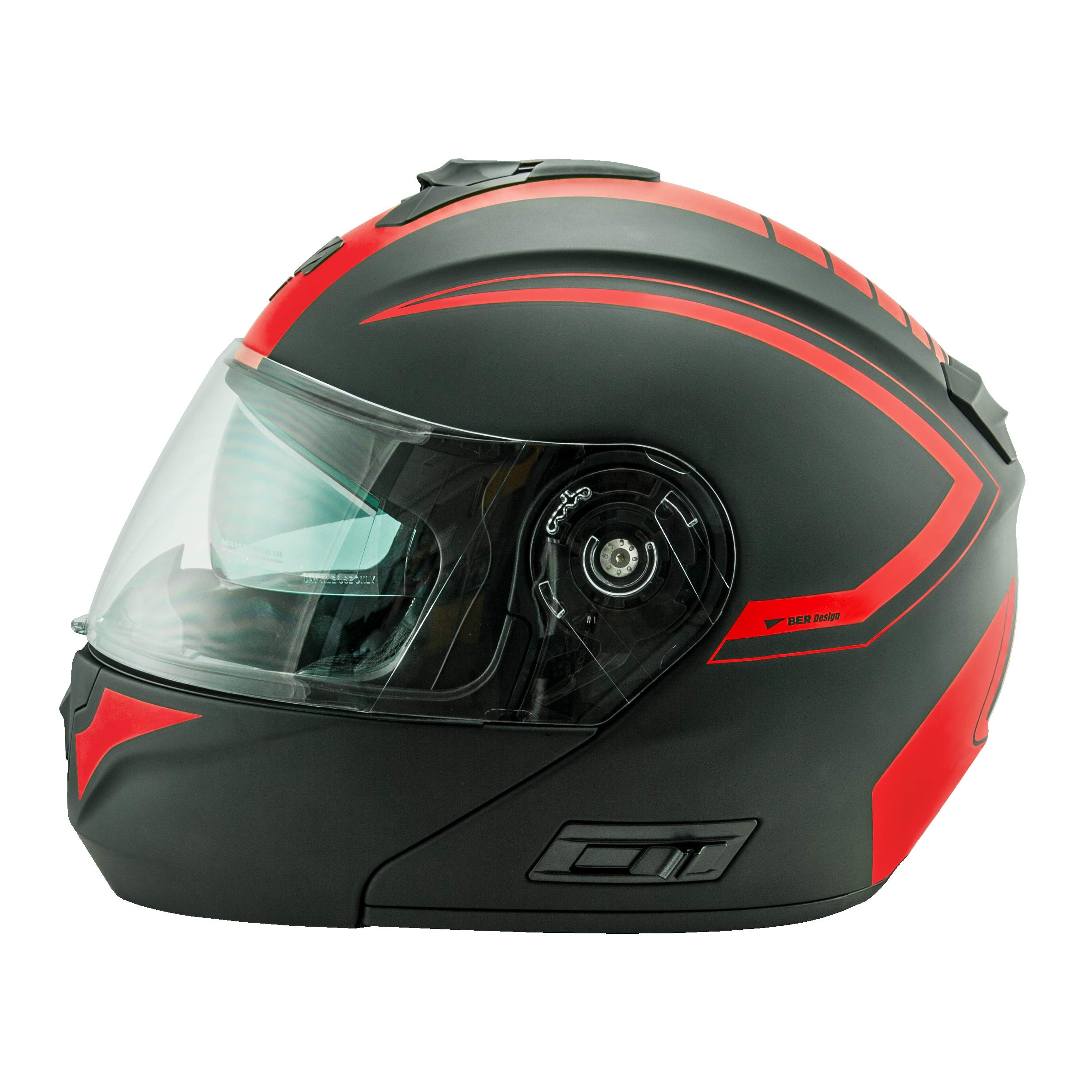 NOS NEW OWN STYLE NS-8, Casco da Moto modulare in HRPolymer. Omologato  ECE22-05 Unisex-Adulto, Triton Red, Me : Amazon.it: Auto e Moto