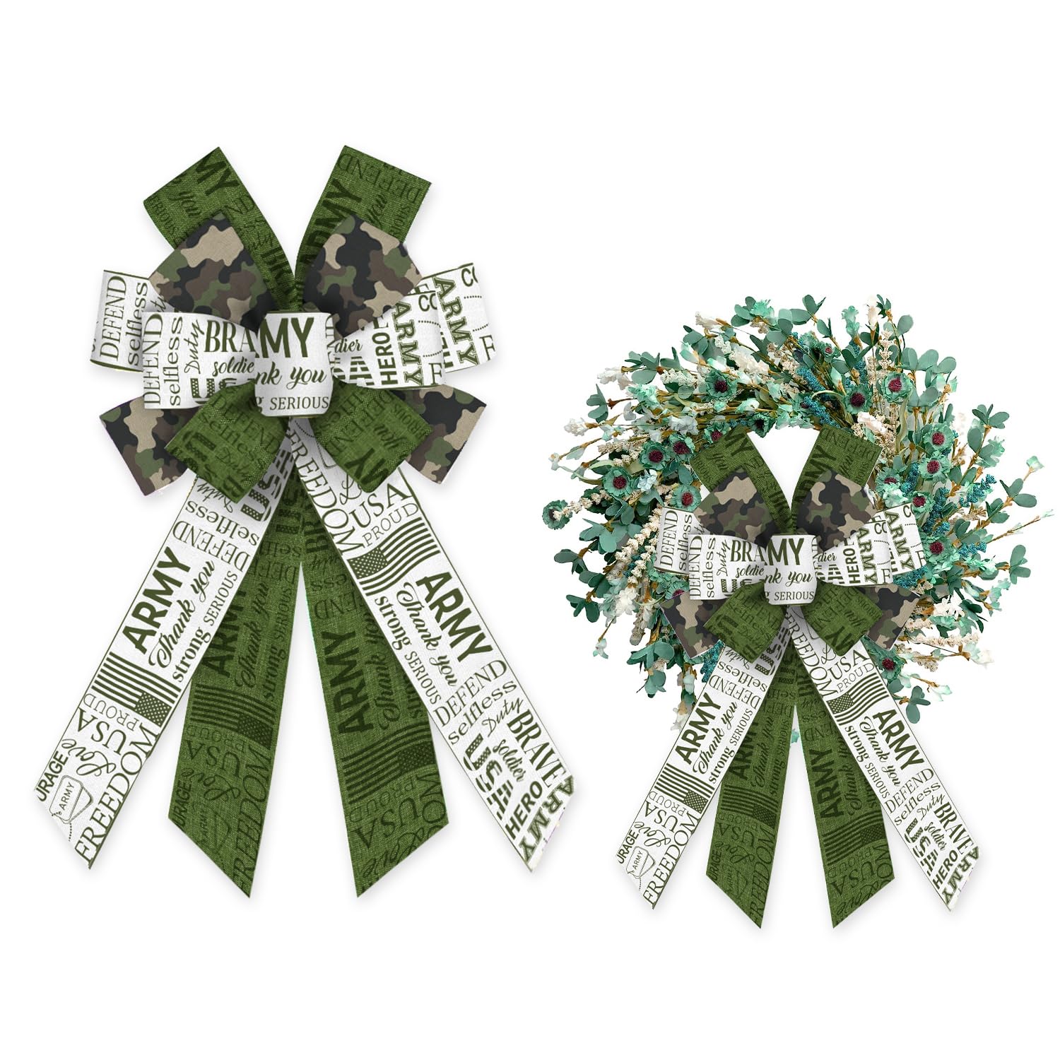 Large Patriotic Wreath Bow Labor Day Decor Bow for Wreath American Flag Star Burlap 4th of July Bows for Veterans Day Labor Day Front Door Outdoor