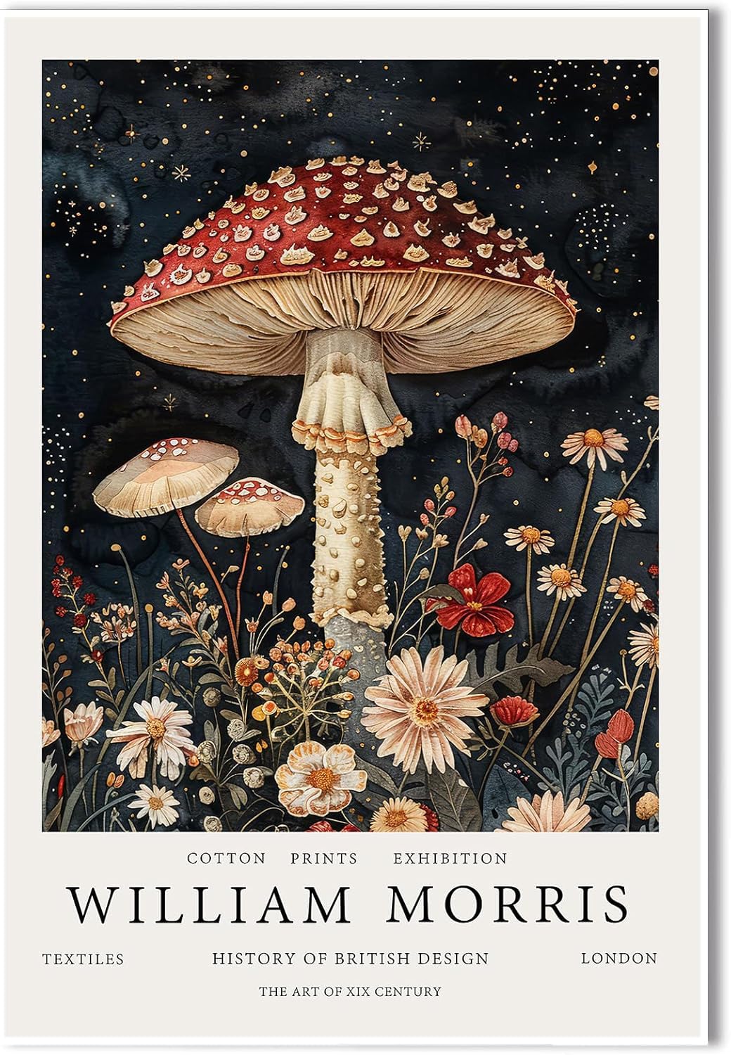 Matvsd Kohecs Retro William Morris Poster and Prints William Morris《Mushroom》Canvas Wall Art William Morris Painting for Home Wall Art Decor 30x45cmx1 No Frame