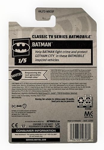 Miniatura 2 de Hot Wheels Serie de TV clásica Batmobile, Batman 15 Verde 3250