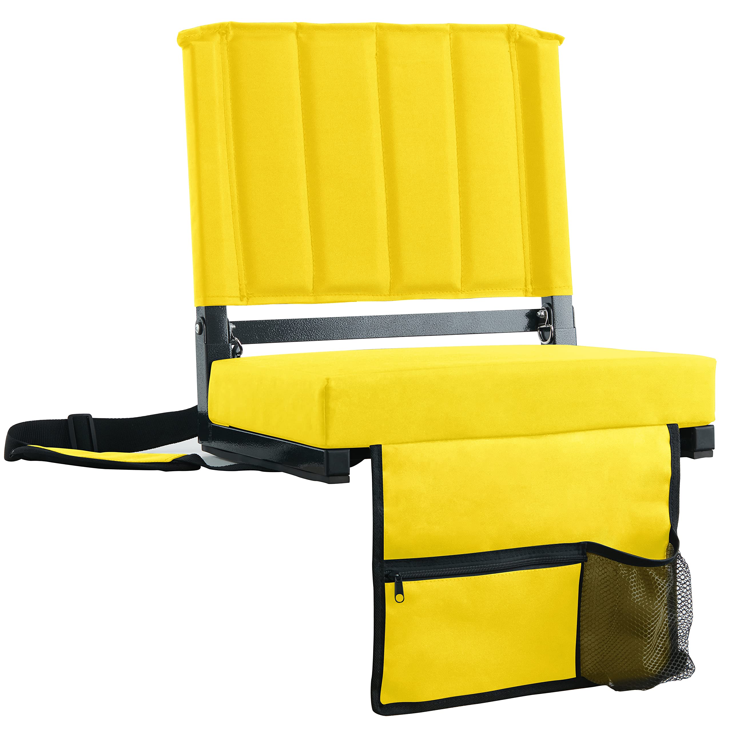 SPORT BEATS Stadium Seat for Bleachers with Back Support and Wide Padded Cushion Stadium Chair - Includes Shoulder Strap and Cup Holder
