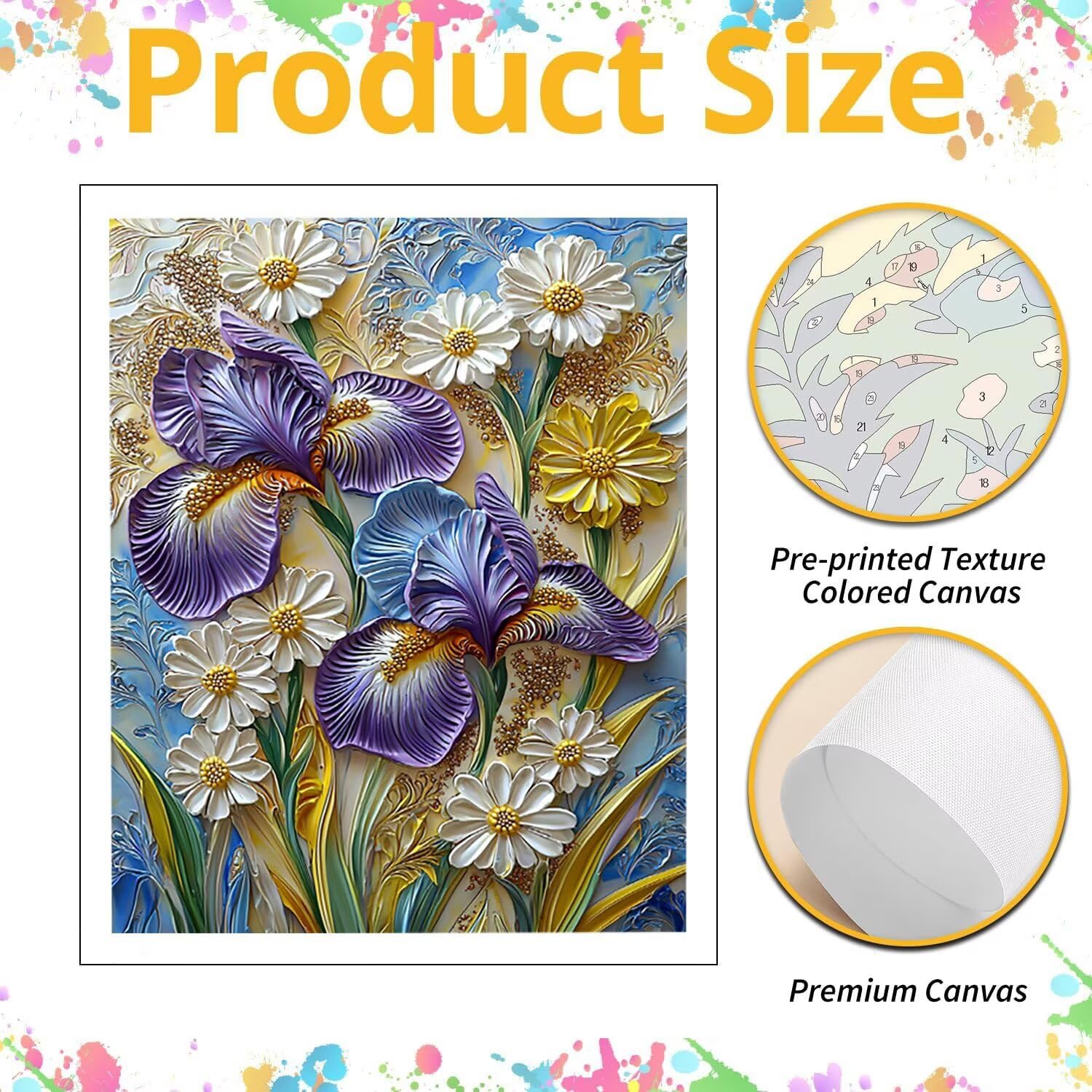 WEISHIWE Iris Peinture Numero Adulte Kits, 60x80cm m-1093