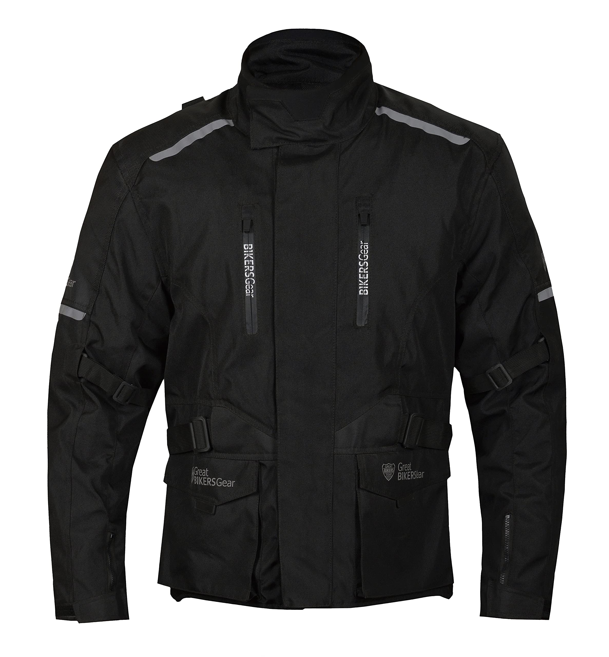 Great Bikers Gear Men's Black - Cordura Jackets Motorcycle Motorbike Motocross Protection Biker