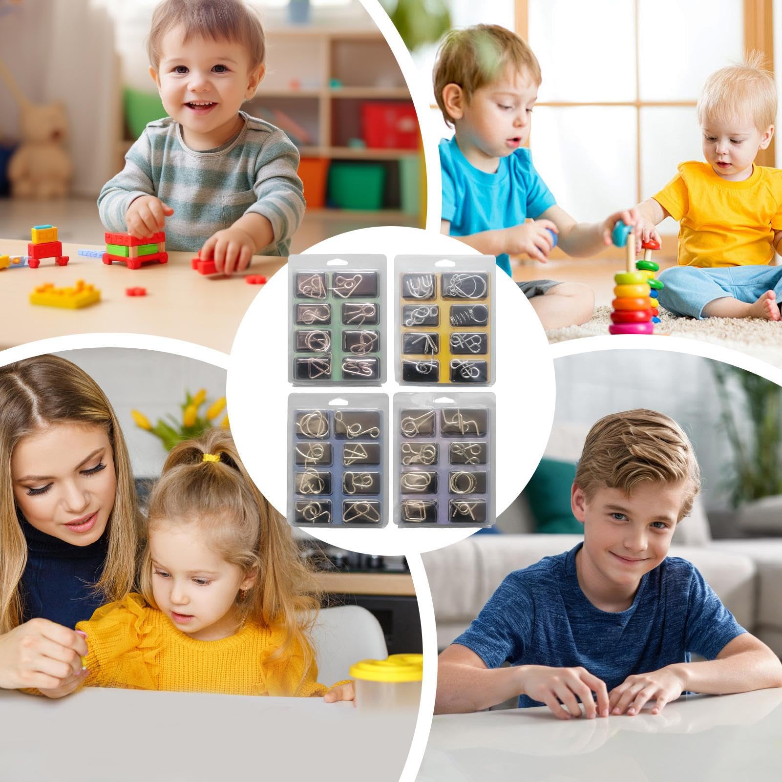Set De Puzzles Métalliques – Casse-tête à Déverrouiller – Jeu De Réflexion – Adultes Et Adolescents – Voyage Ou Bureau