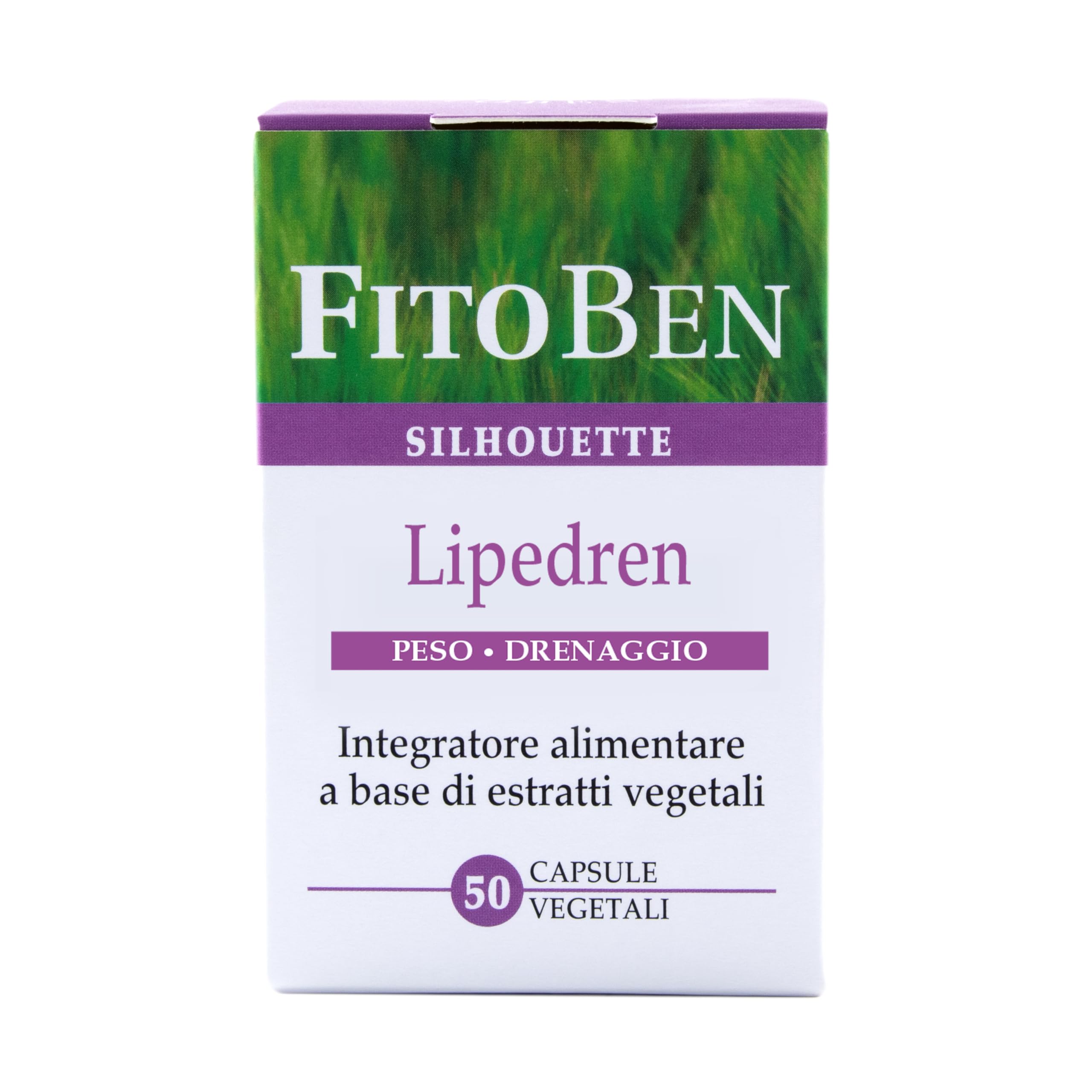 Fitoben | Lipedren Integratore Naturale per il Drenaggio dei Liquidi, il Microcircolo e l'Equilibrio del Peso Corporeo, 50 Capsule Vegetali