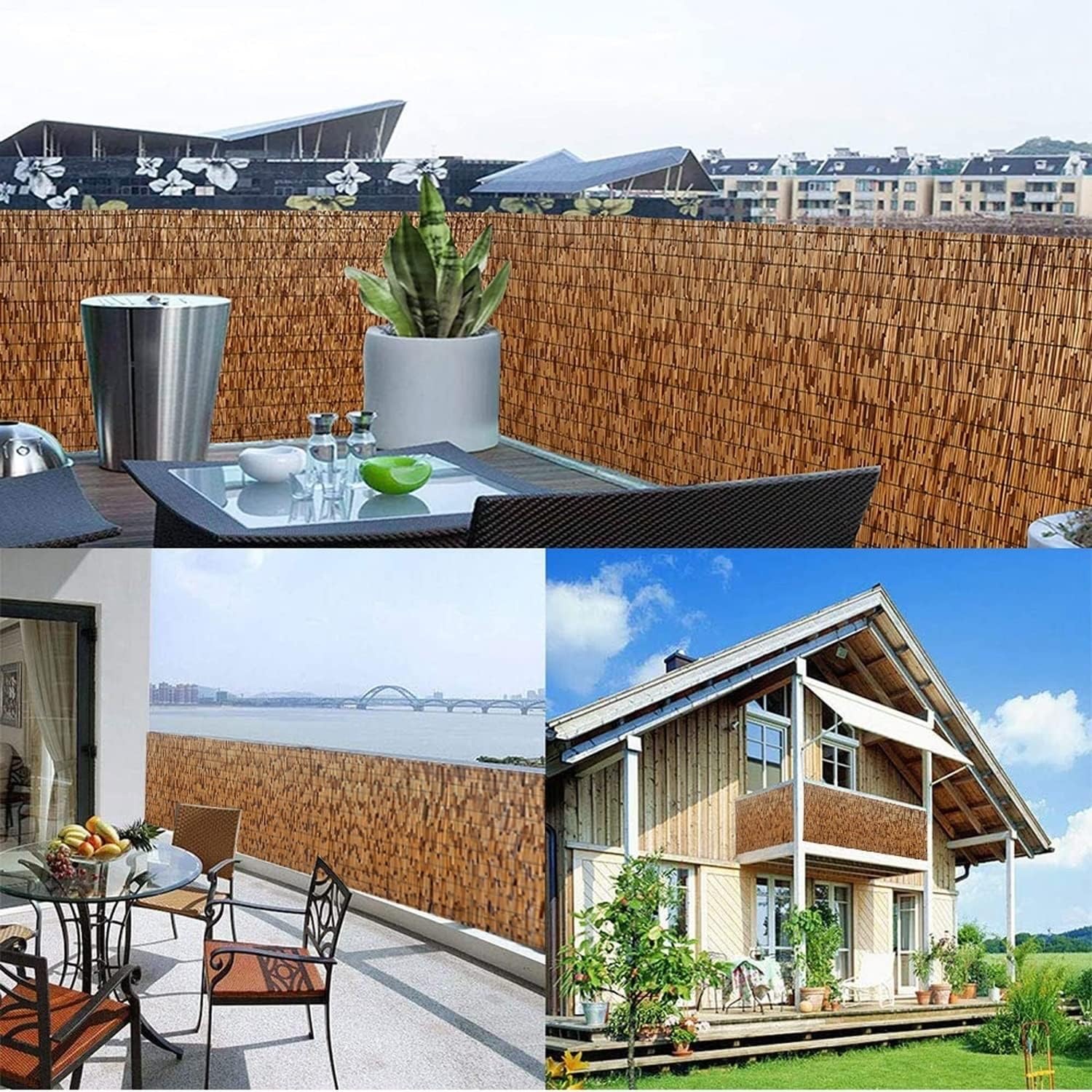 Clôture en Bambou, Brise-Vue Décoratif, Clôture en Roseau avec Gants D'installation Et Attaches De Clôture De Jardin(120x1000cm(3.9x32.8FT))