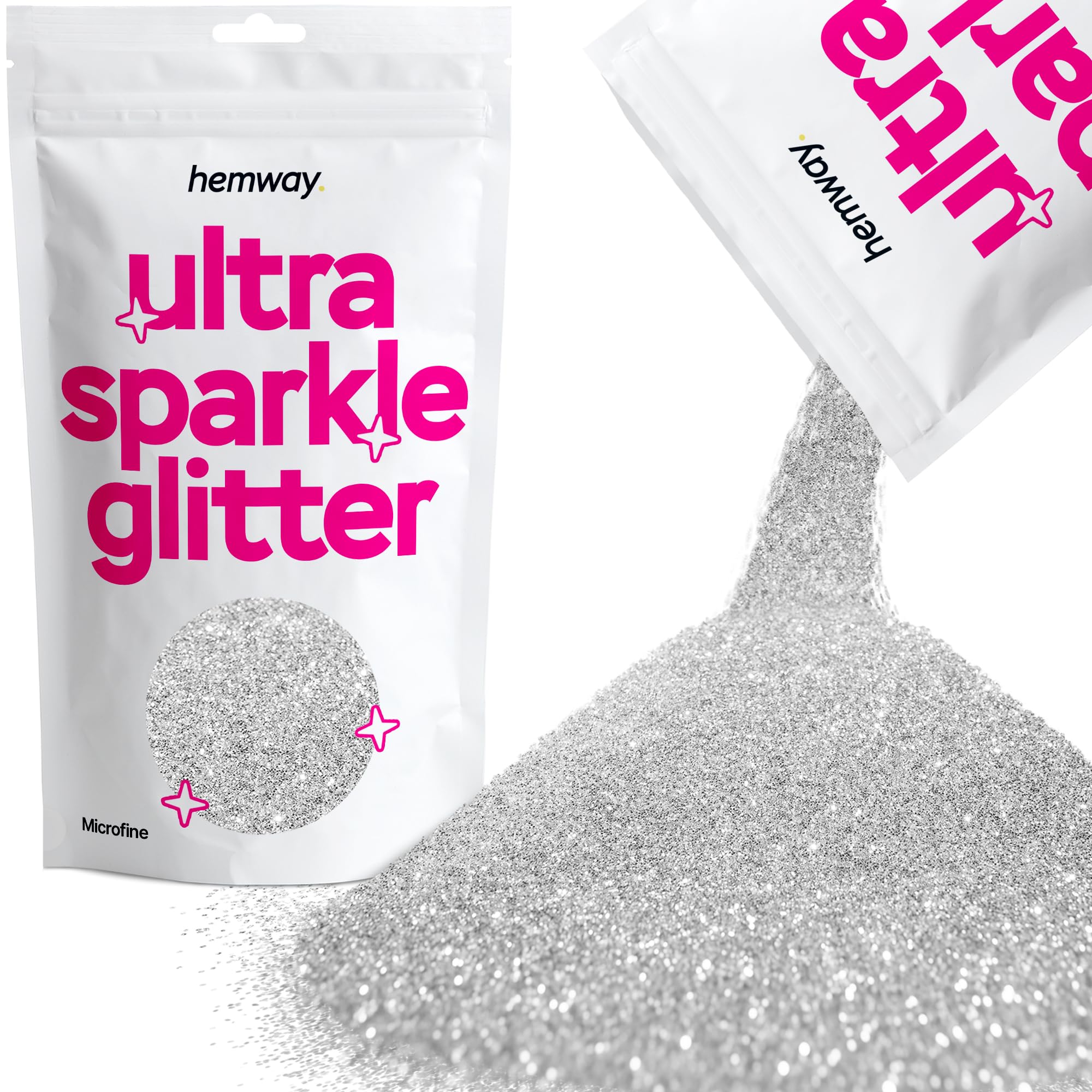 Hemway Ultra Sparkle Glitter Baby Pink Iridescent 100g Fine | Glitter for Arts & Craft, Makeup, Nail Art, Crafting, Card Making, Sparkle Decoration — view 11