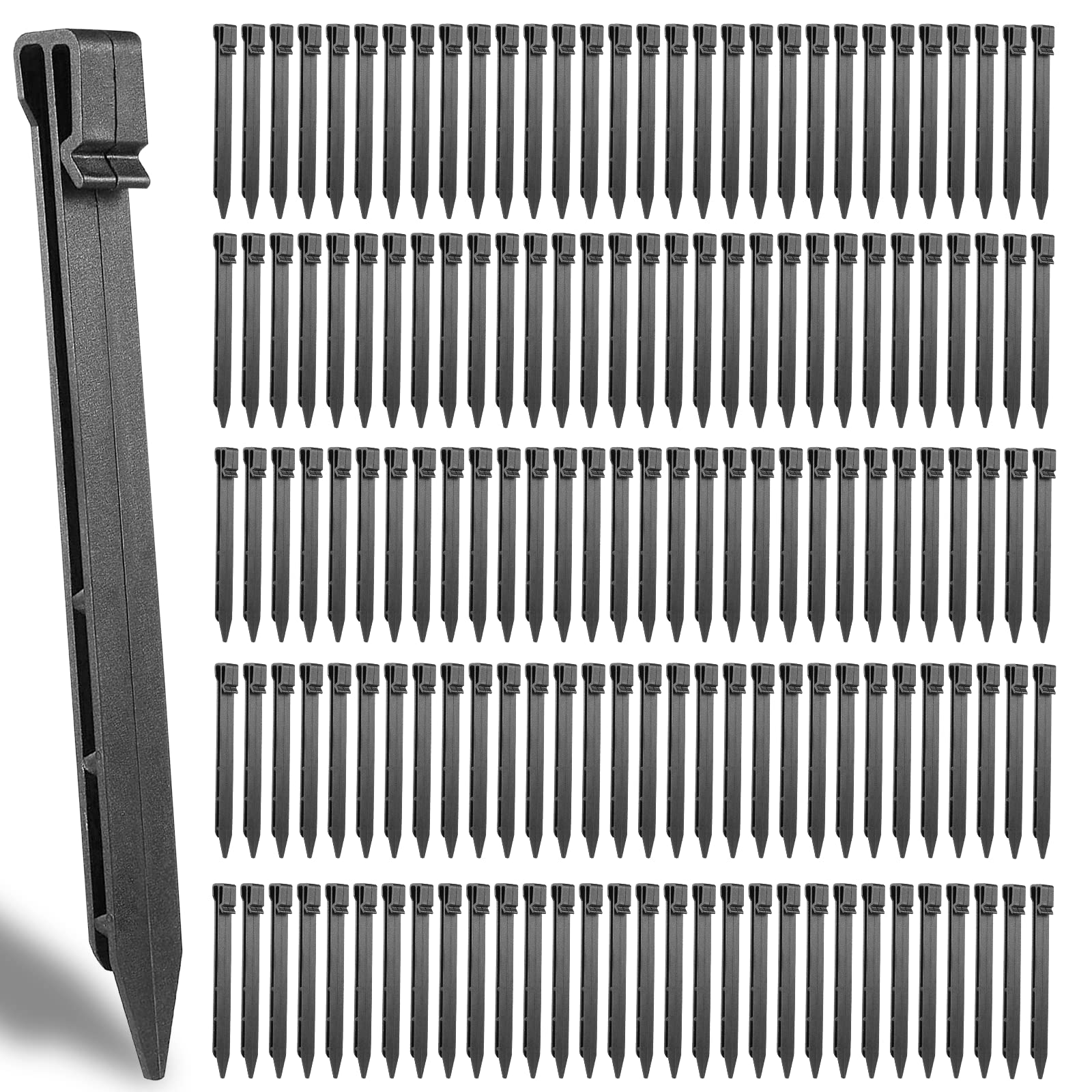 150 estacas de plástico para borde de paisaje, 25,4 cm, soporte para plantas, estacas de césped muy resistentes para jardinería y jardín