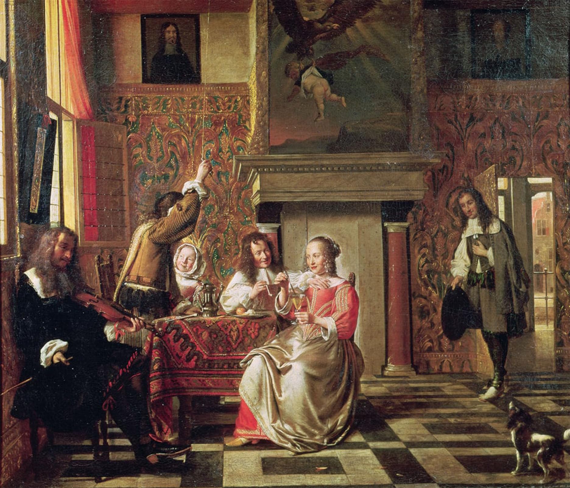 ARTXLXXBN Famous Art Print Poster Vintage Wall Art Conversation by Pieter De Hooch Canvas Art Poster for Home Decor 60x90cm