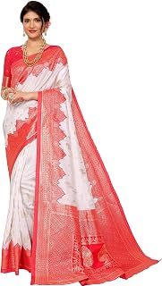 Women's Banarasi Jacquard Woven Wedding Wear Saree With Unstitched Blouse Piece