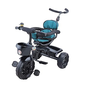 Toyzoy Maple Grand Kids|Baby Trike|Tricycle with Safety Guardrail for Kids|Boys|Girls Age Group 2 to 5 Years, TZ-531 (Black & Green)