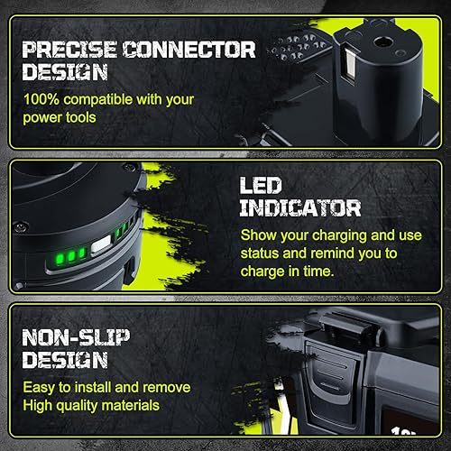 Miniatura 3 de Paquete de 2 baterías P108 de 5.0Ah compatibles con Ryobi 18 V batería de litio de repuesto para Ryobi P108 P102 P103 P104 P105 P107 P109 P122