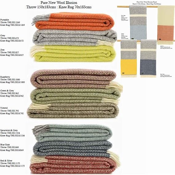 Tweedmill Textiles 100% Pure Wool Blanket Herringbone Design in Vintage Black & Camel