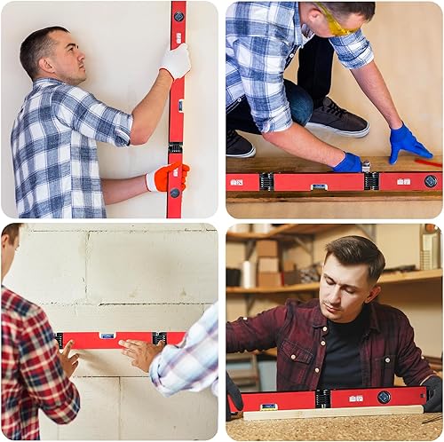 Miniatura 10 de LARMEIL - Herramienta de medición de nivel plegable multifunción, herramientas de carpintería de nivel plegable de 28 pulgadas para varias esquinas,