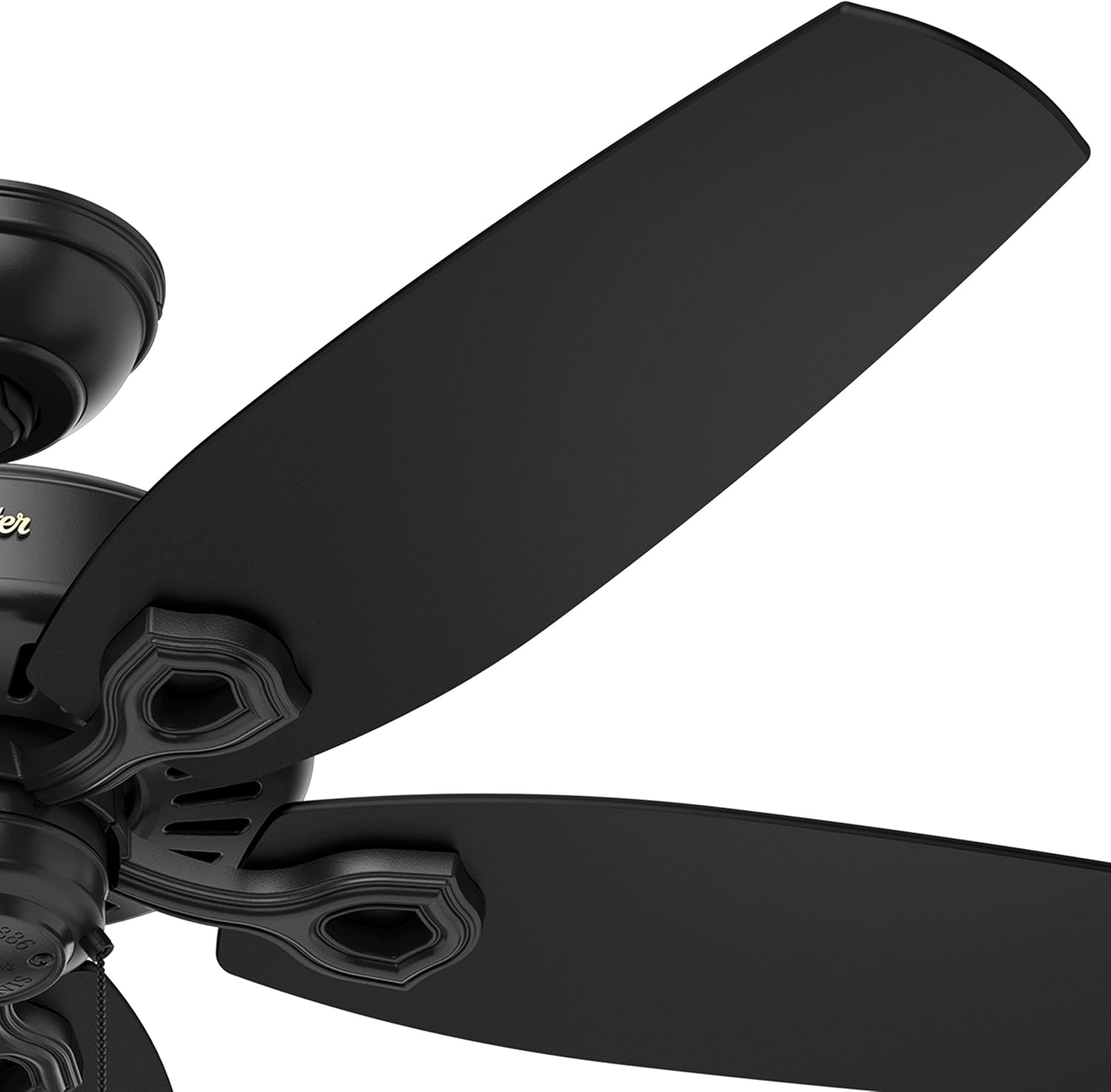 Hunter Fan 52 inch Outdoor Ceiling Fan in New Bronze with 5 Stained Oak Fan Blades (Renewed) (Matte Black)