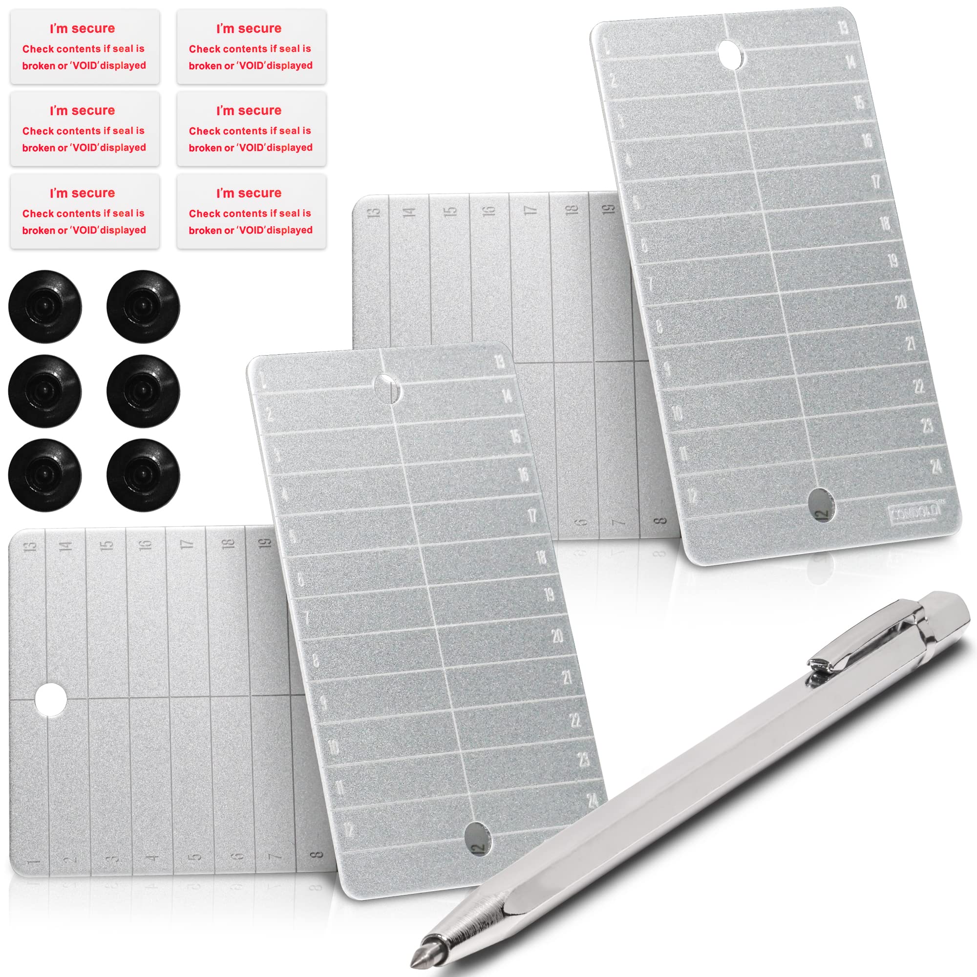 Amazon.co.jp: CONDOLD スチールビットコインウォレットキット クリプトシードストレージスチールプレート4枚と秘密キー用刻印ペン1本が含まれます  最大24文字の単語に対応 ユニークなラベルとボタン付き (2セット) : 文房具・オフィス用品