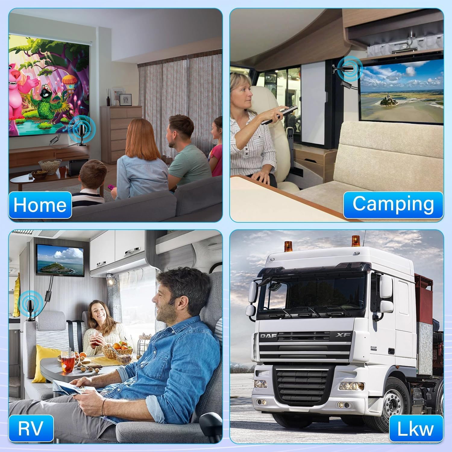 Zimmerantenne,Dvbt2 antenne,Dvbt antenne,Dvb-t2 Zimmerantenne für Fernseher,Wave max antennes 360° Allroundempfang,4K/1080P HD,ideal für lokale Sender (becherförmiger Bandverstärker)