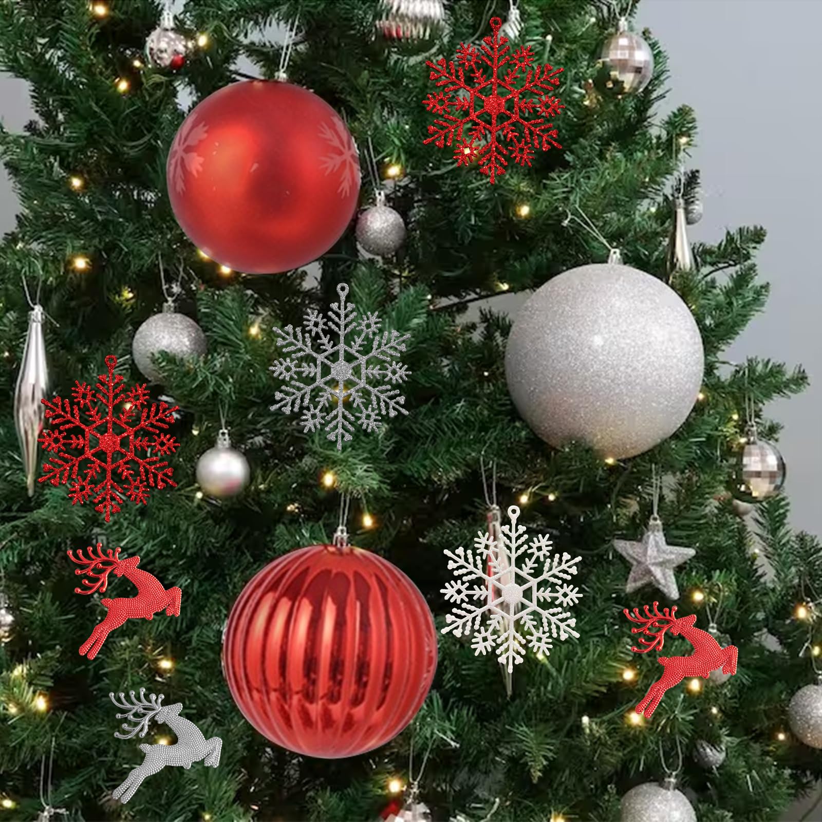 8 Boules De Noël Incassables En Forme De Stalactites - 9 Cm, Rouge - Avec Boucles De Suspension Pour Sapin