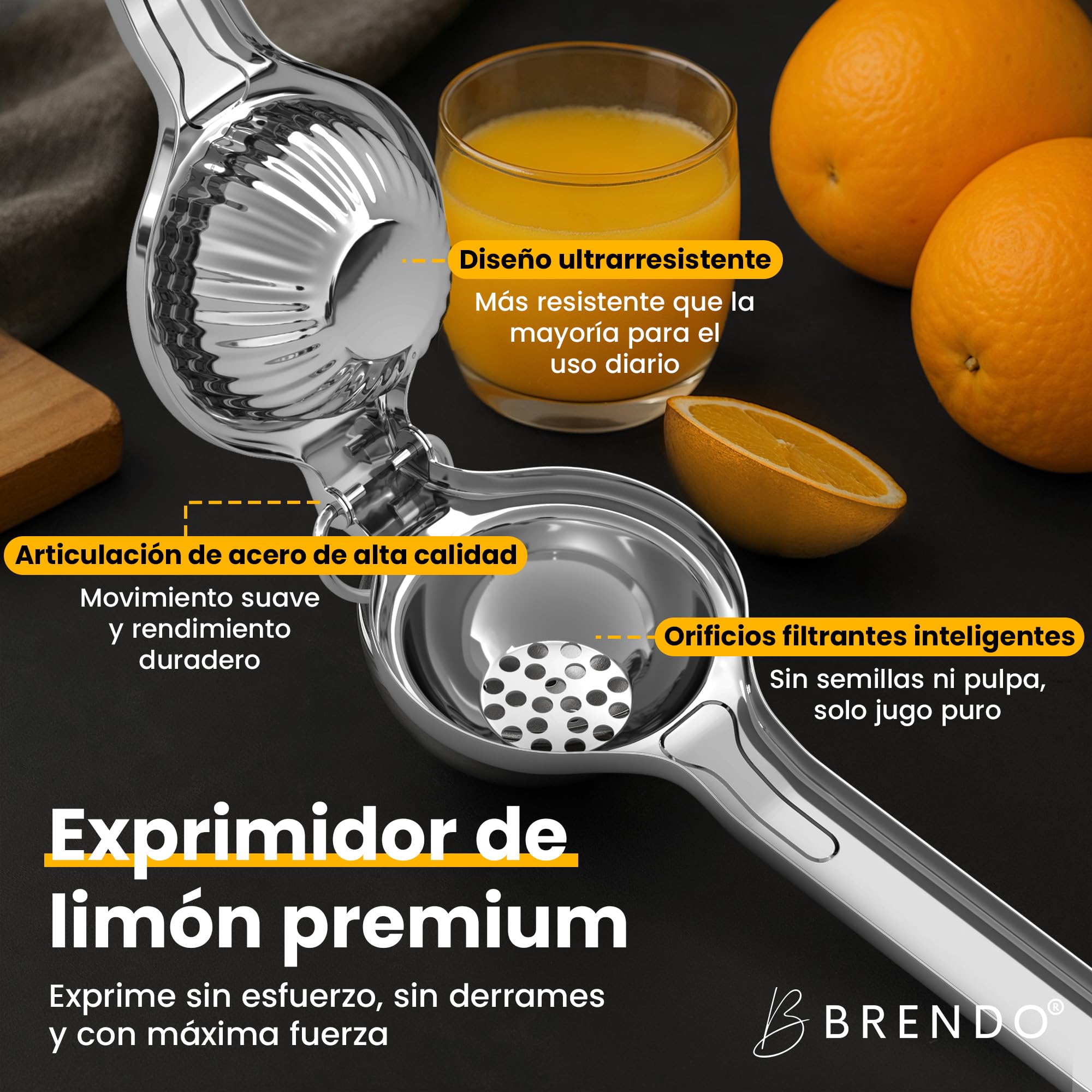 Exprimidor Manual de Limón Premium – Espremedor de Cítricos, Apto para Lavavajillas