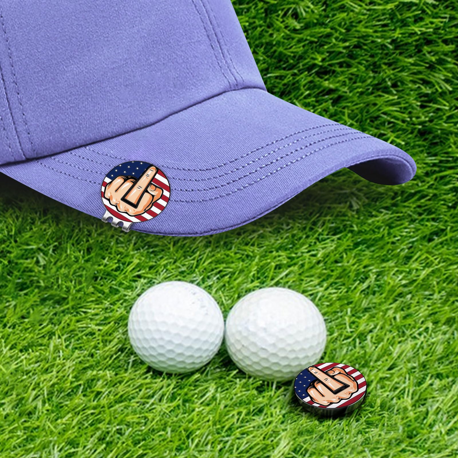 Premium Magnetic Middle Finger Golf Ball Marker Cap Clip Set - Fun Accessory for Golfers - Great Gift for Audiophiles and Avid Enthusiasts - Unique Golf Gift Ideas