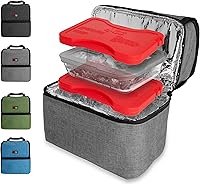 Vista 1 de Lonchera térmica patentada, bolsa aislada con paquetes térmicos para microondas, capacidad de 3 litros para comidas, mantiene la comida caliente
