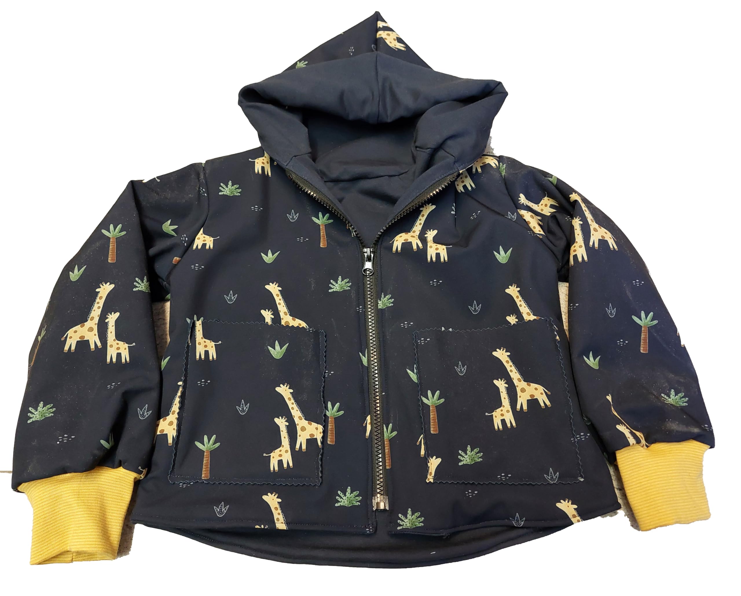 Jacke Softshelljacke Regenjacke Giraffe Wendejacke Kapuze Kapuzenjacke Baby Kinder Handmad (74-80)