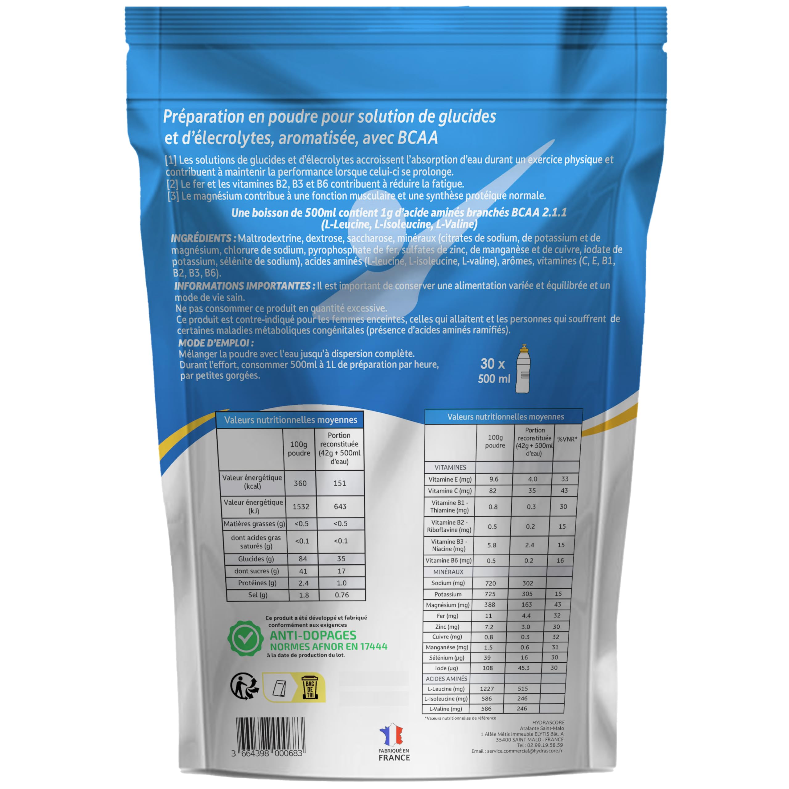 N°9 - Thé Pêche 1200 g - Nouvelle Recette - Boisson Isotonique Énergétique pour Sportifs - Running, Vélo, Triathlon - Énergisante & Hydratante - Électrolytes Hydratation & BCAA - H1034