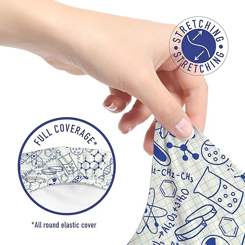 Miniatura 5 de Ambesonne Funda para silla de oficina de dibujos animados, ciencia, química, geometría, matemáticas, nerd geek y genio, funda protectora de tela