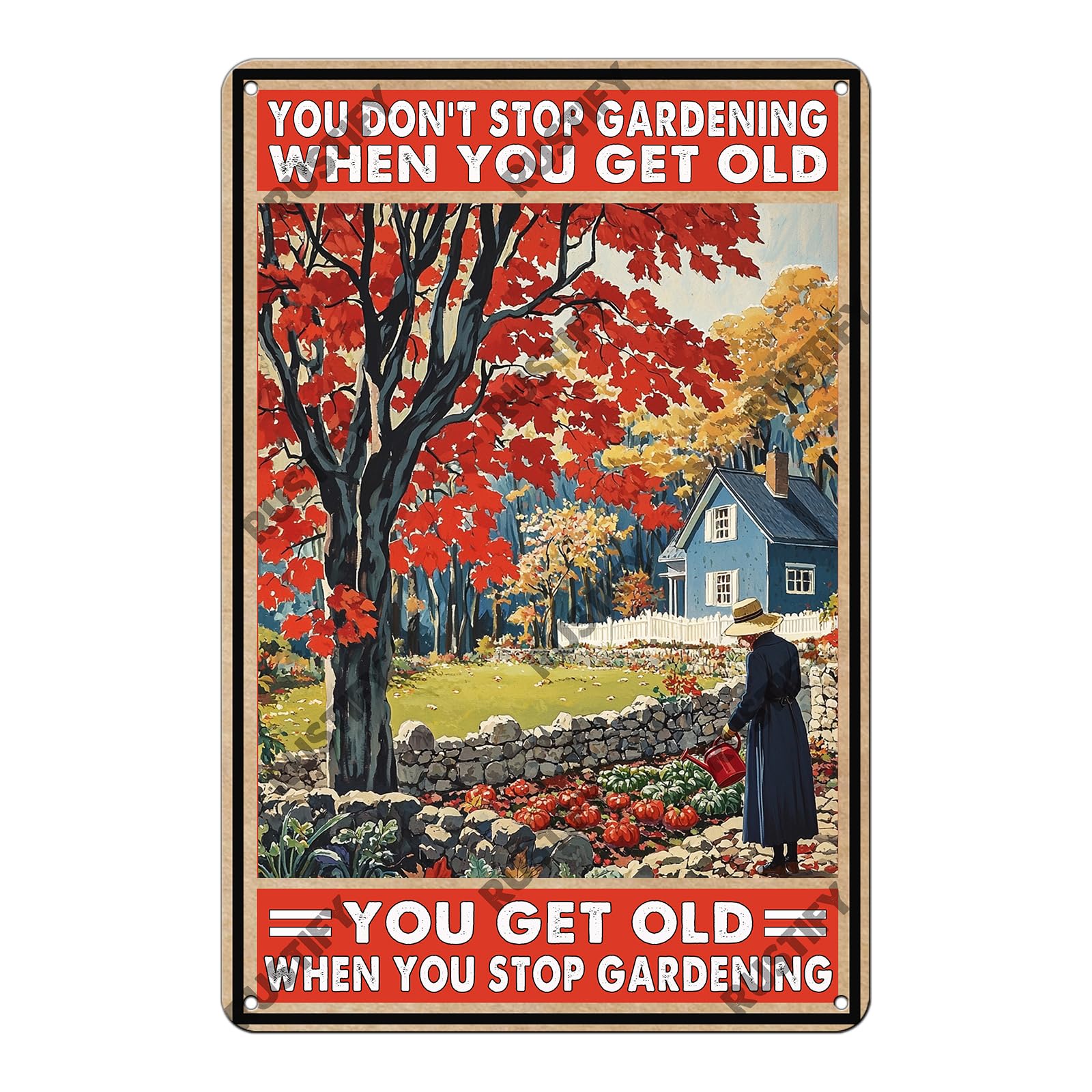 Anceky Don'T Stop Gardening Tin Sign Retro Metal Sign Wall Decor for Backyard Outdoor Home Bar Kitchen 12×16 Inch