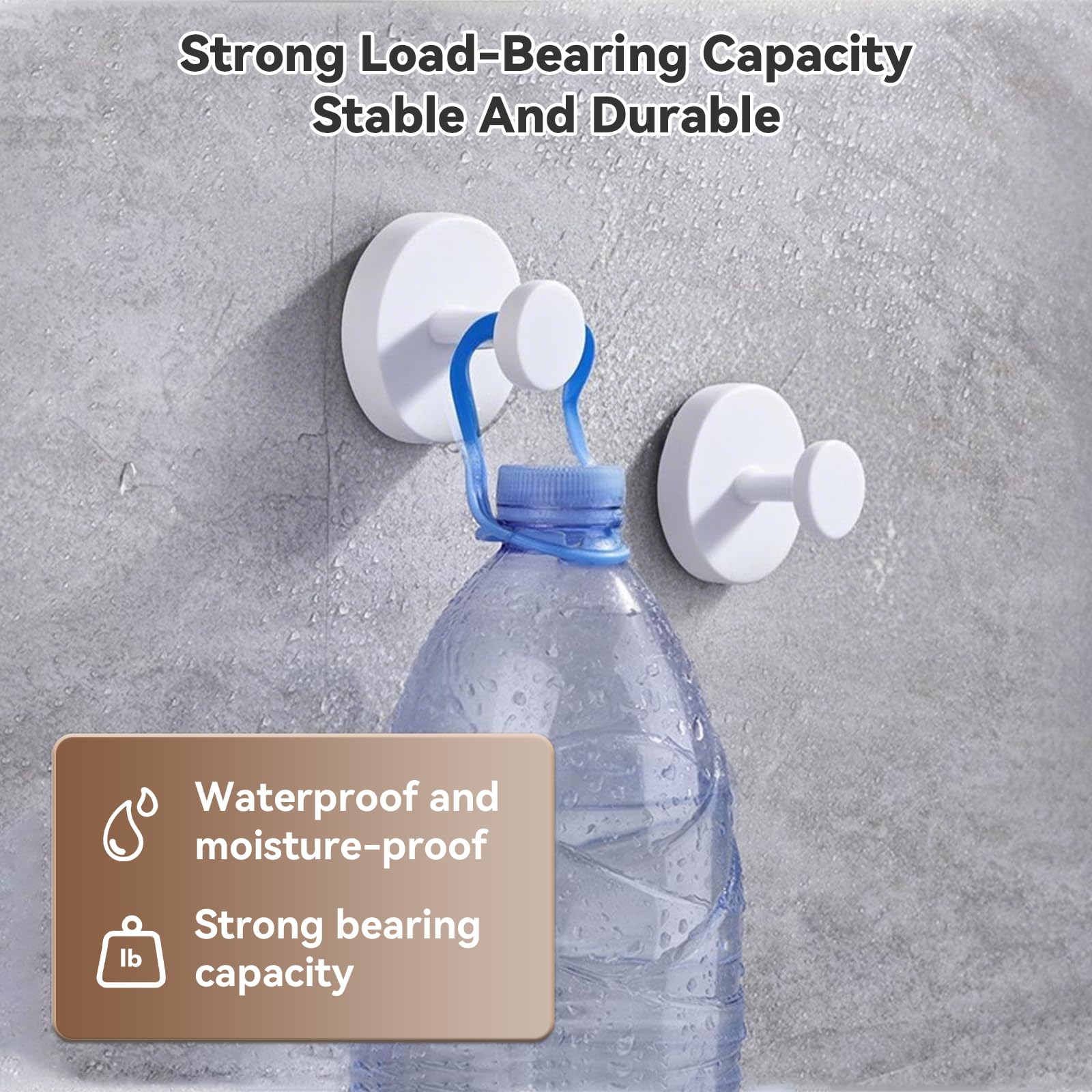 ZhouWei 2 Piezas Ganchos Ventosa, Percha de Pared Sin Taladrar Máx 3 kg Acero Inoxidable Suction Cup Hooks Reutilizables Toallero con Ventosa, para Cocina Baño Pared Azulejos Vidrio (Blanco)