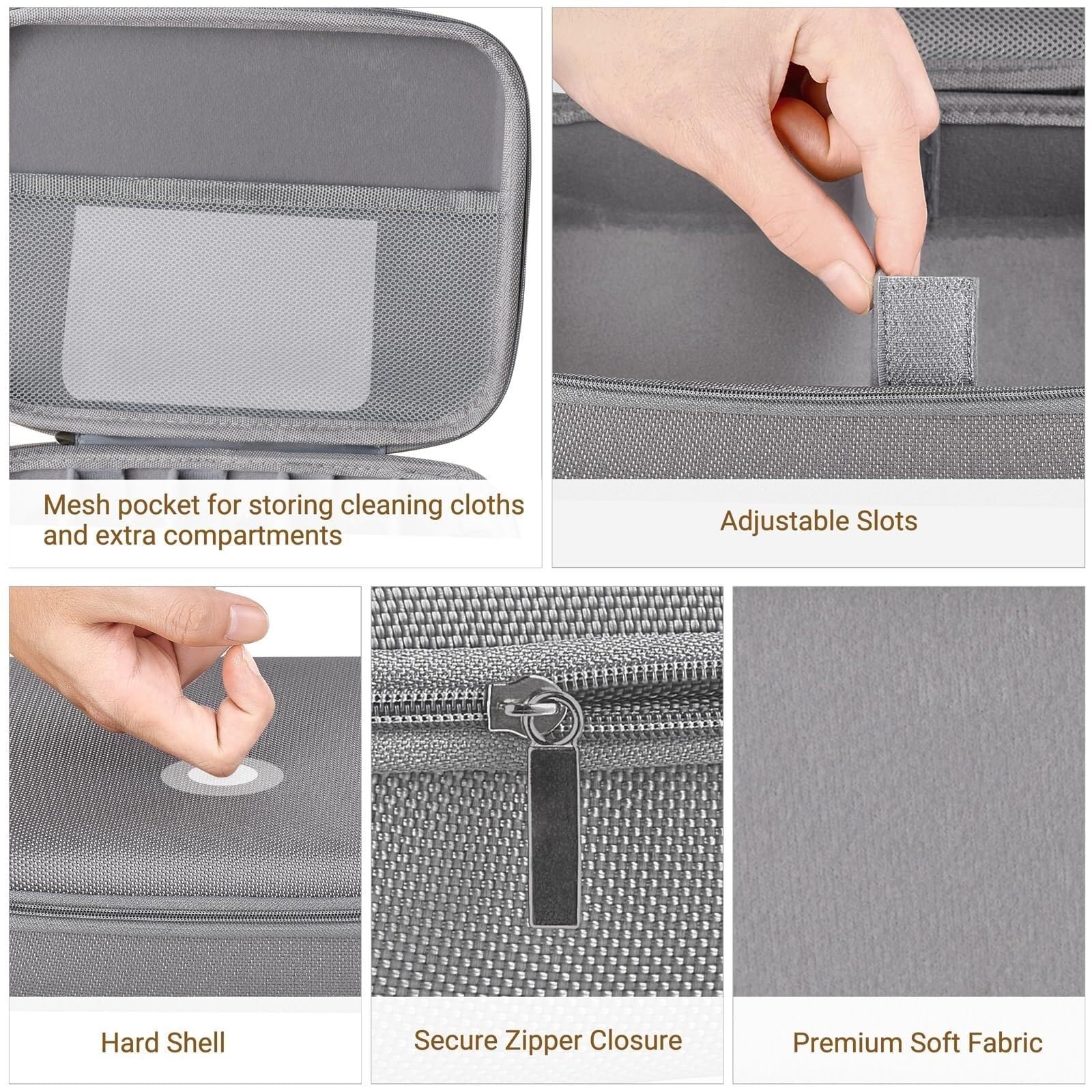 Organizer Okulary Etui Na Okulary Przeciwsłoneczne, Podróżne, Z Regulowanymi Przegródkami Przechowywanie(Grey,8 Slots)