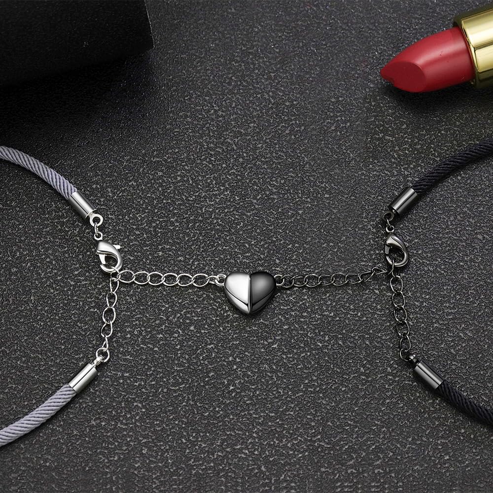 Pulsera con foto Pulsera a juego personalizada para parejas, foto personalizada Pulseras de pareja infinitas Pulseras de atracción para él y para ella