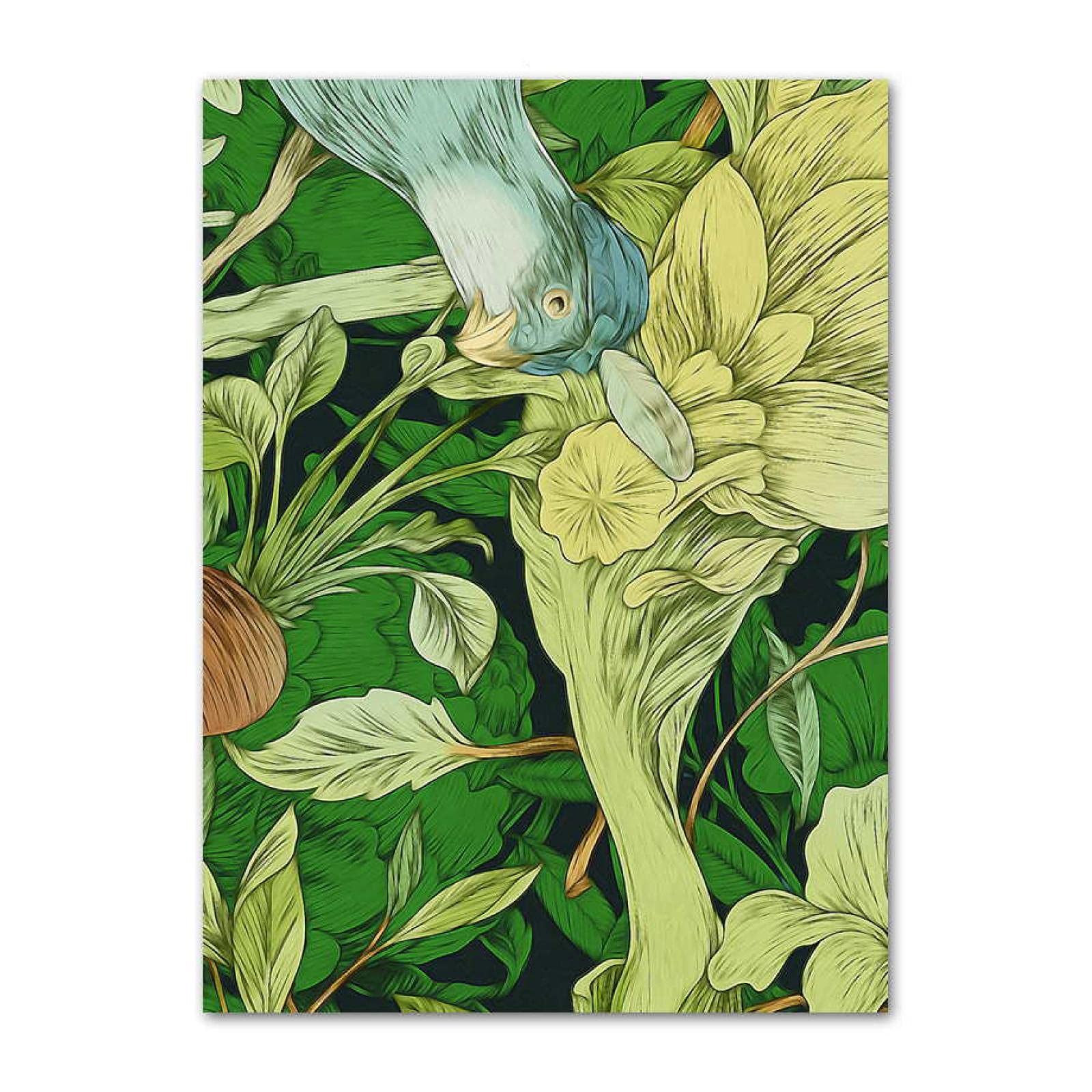 Amazon｜緑の植物の壁の芸術熱帯植物の鳥Landsacape北欧のポスター